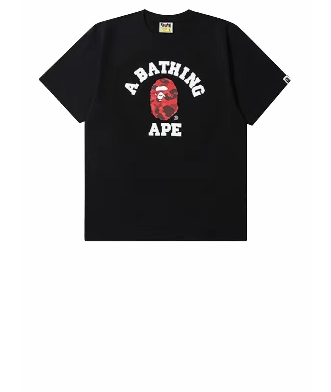 A BATHING APE Черная хлопковая футболка, фото 1