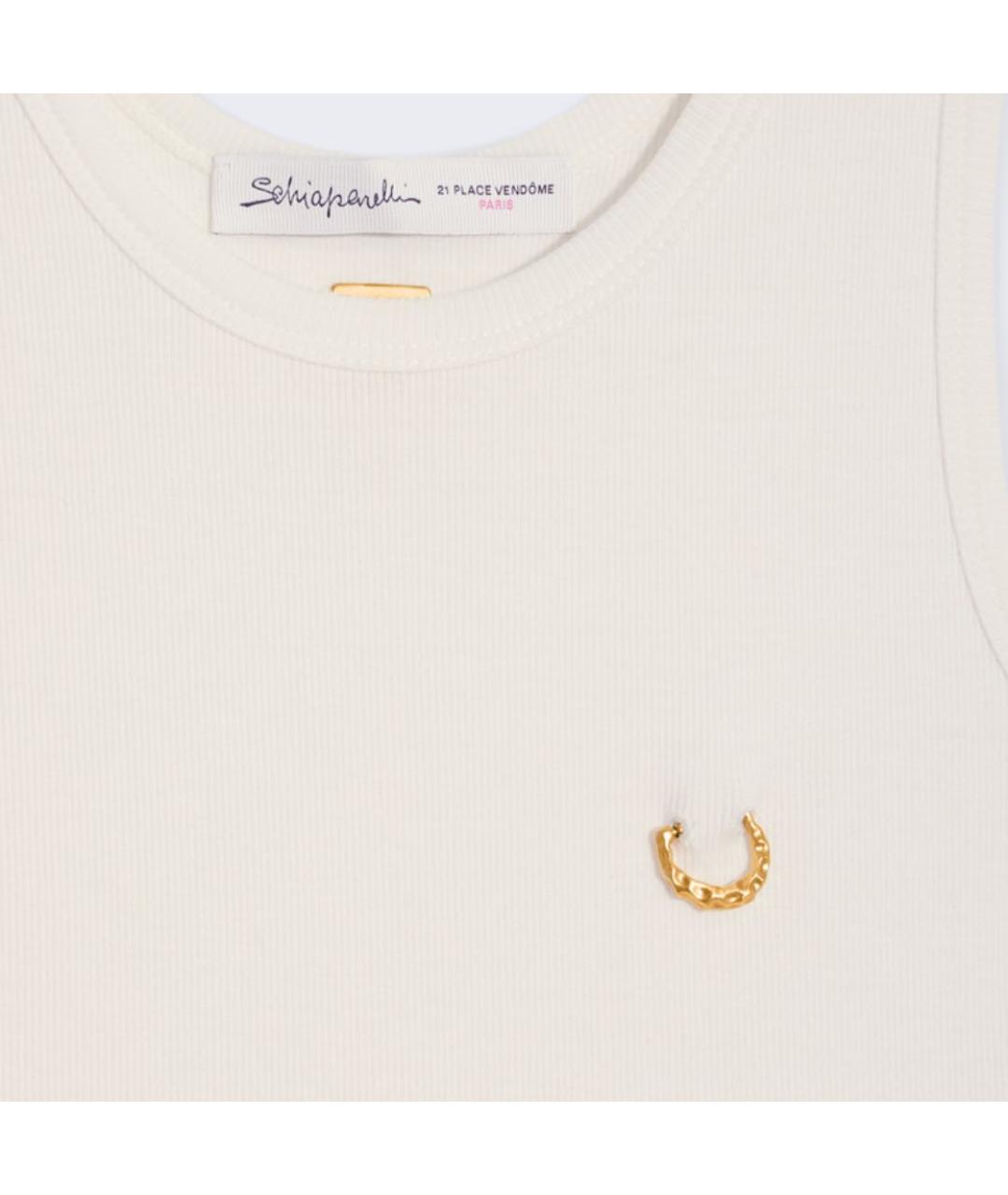 SCHIAPARELLI Бежевая шелковая майка, фото 5