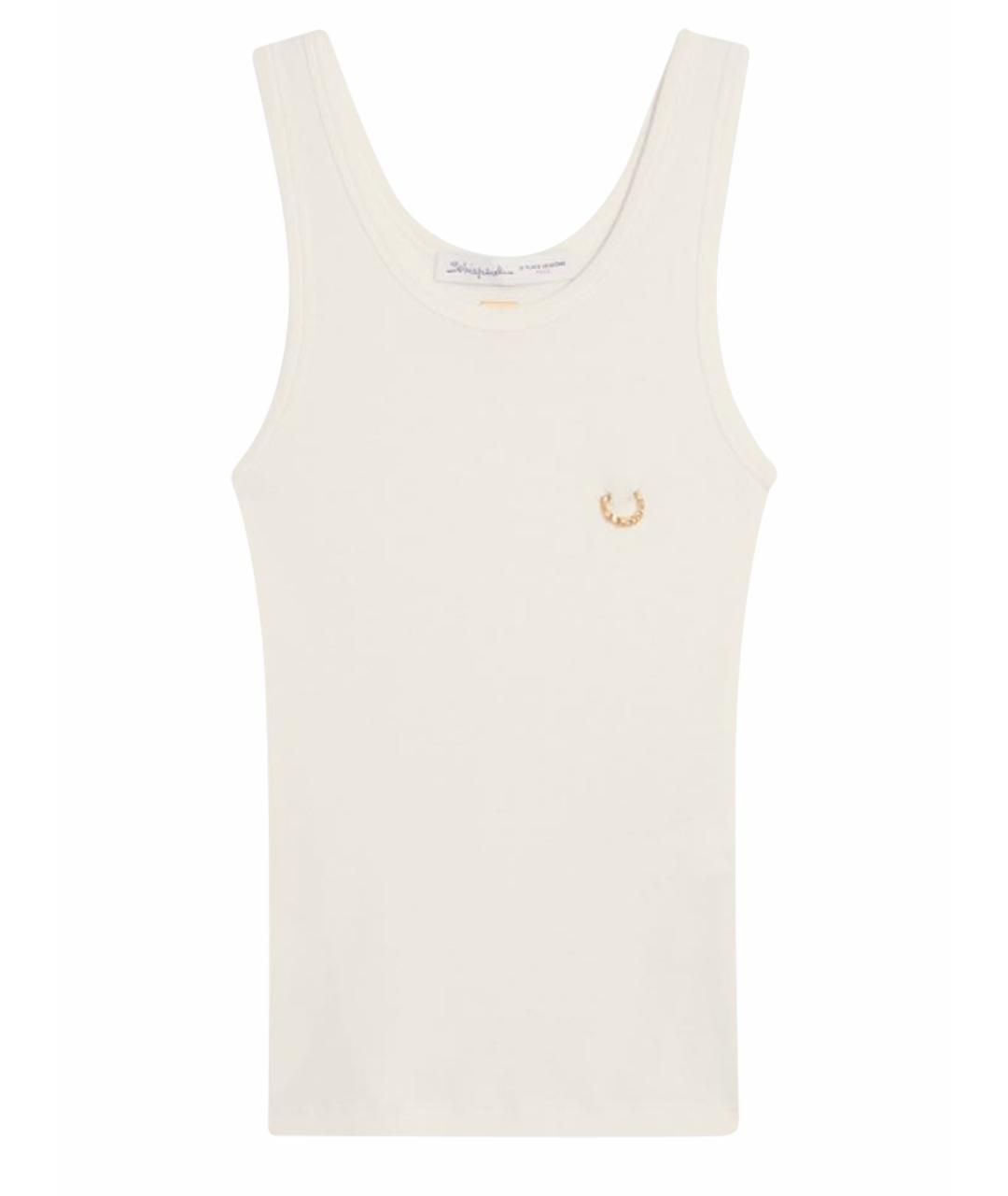 SCHIAPARELLI Бежевая шелковая майка, фото 1