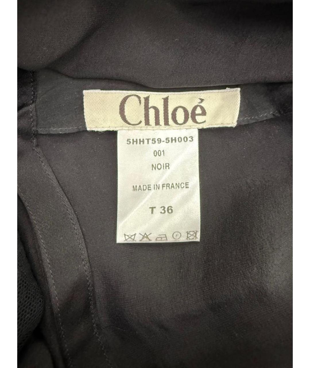 CHLOE Черная шелковая майка, фото 3
