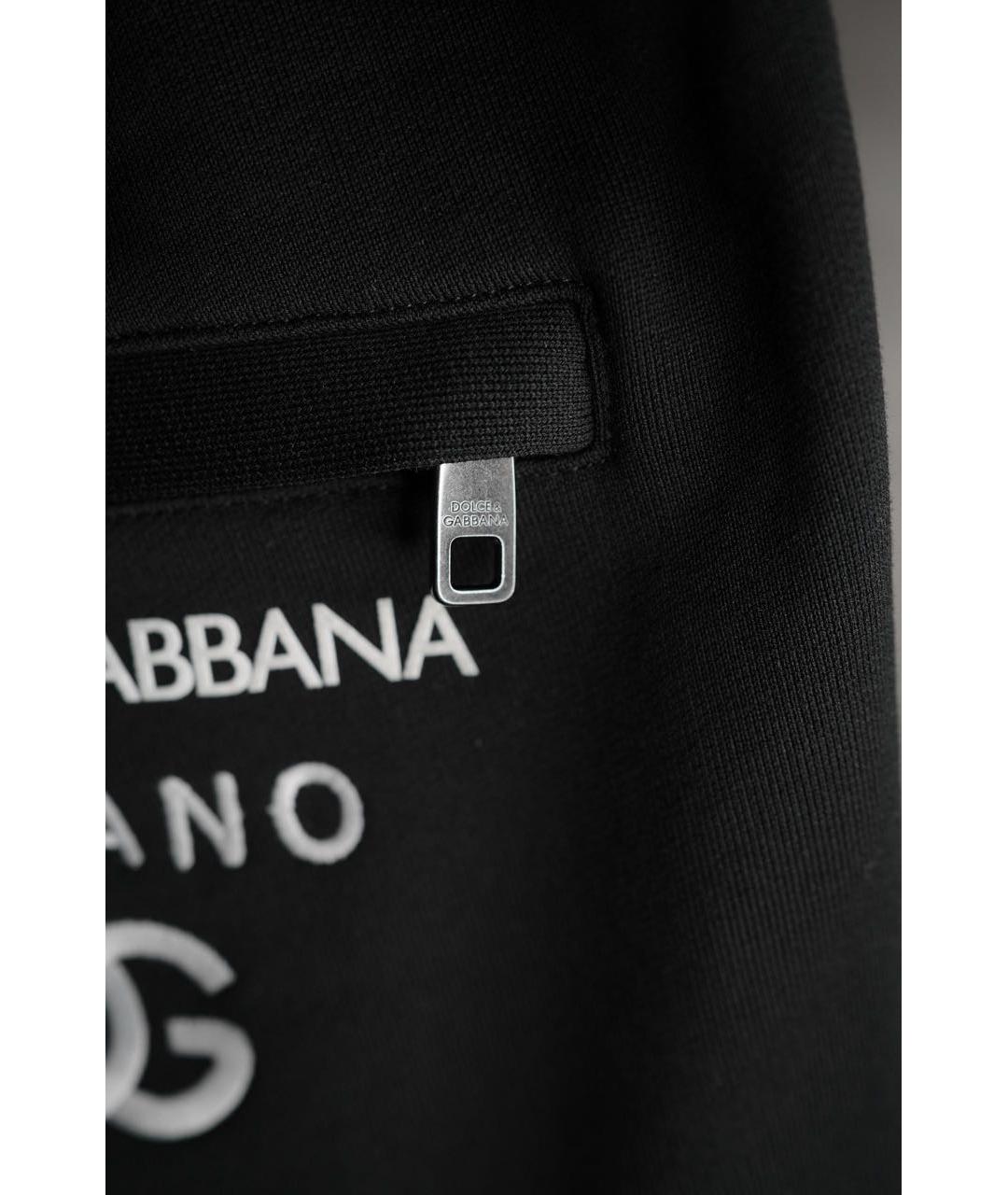 DOLCE&GABBANA Черные хлопковые повседневные брюки, фото 4