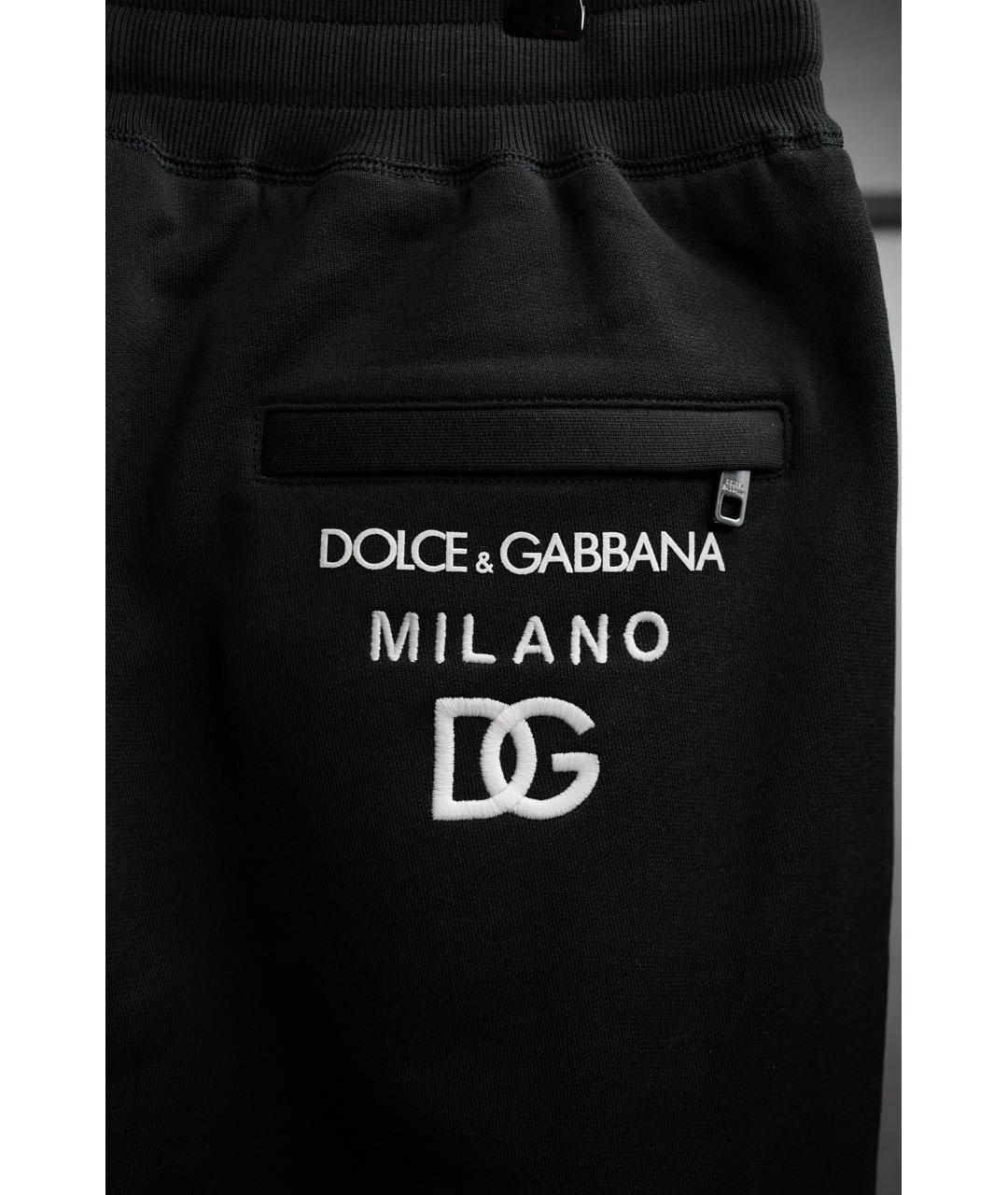 DOLCE&GABBANA Черные хлопковые повседневные брюки, фото 3