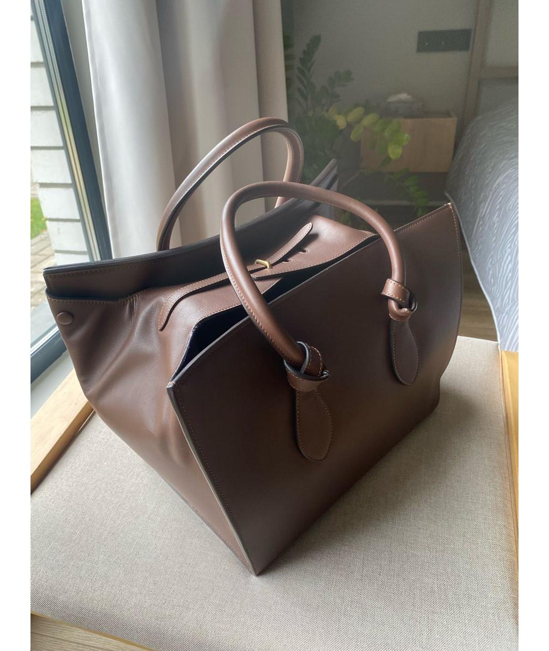 CELINE Коричневая кожаная сумка тоут, фото 2