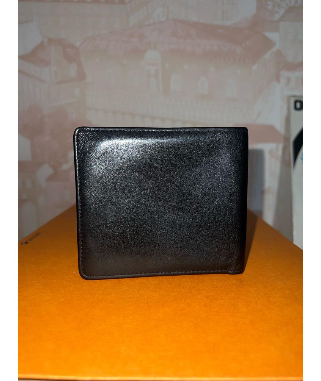LOUIS VUITTON Черный кожаный кошелек, фото 2