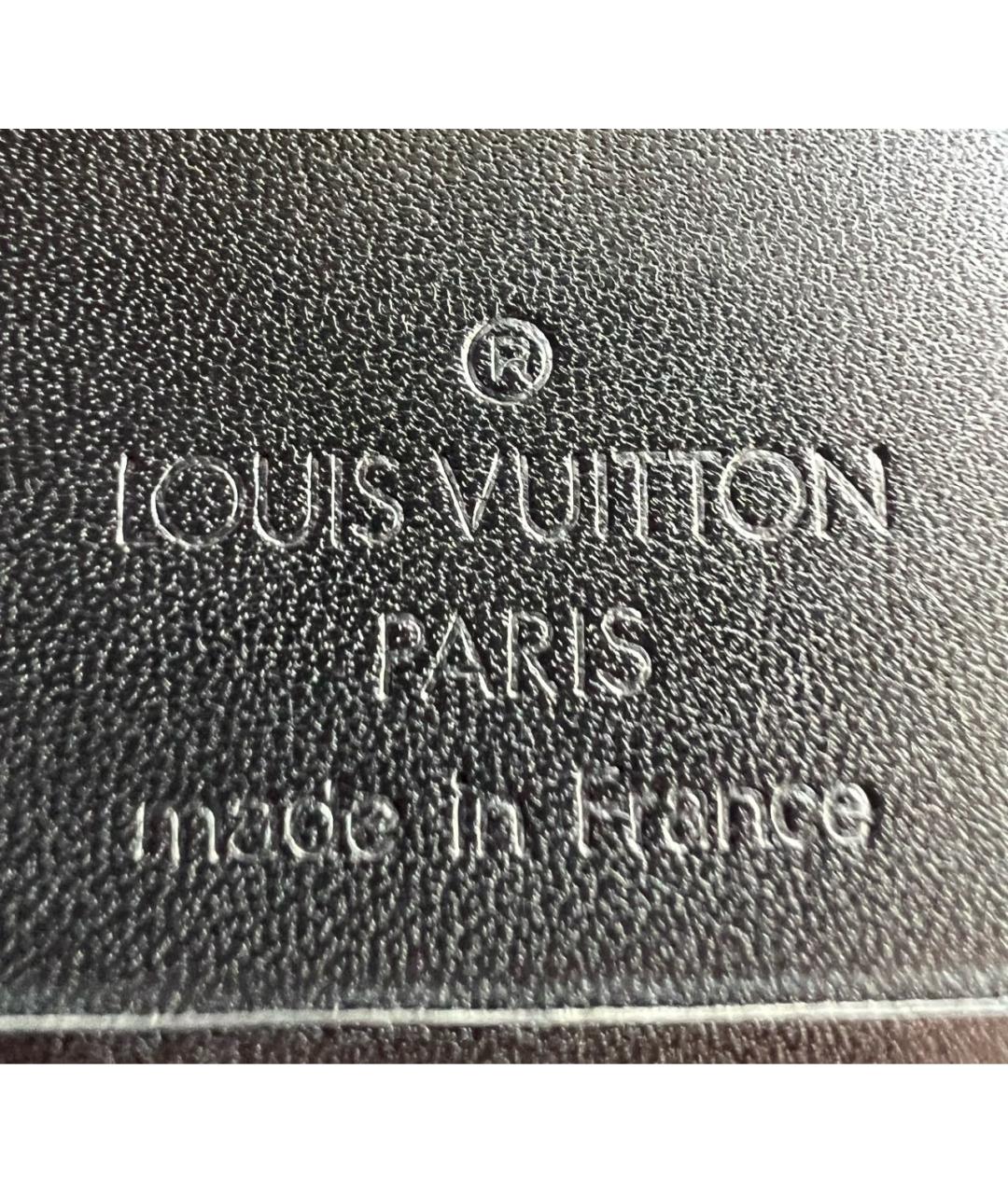 LOUIS VUITTON Черный кожаный кошелек, фото 4