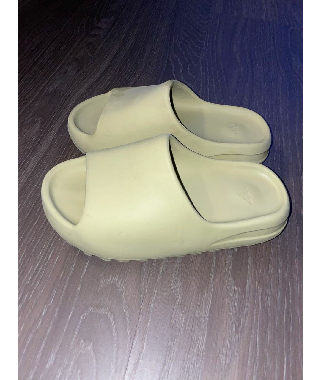 ADIDAS YEEZY Зеленые резиновые сандалии и шлепанцы, фото 4