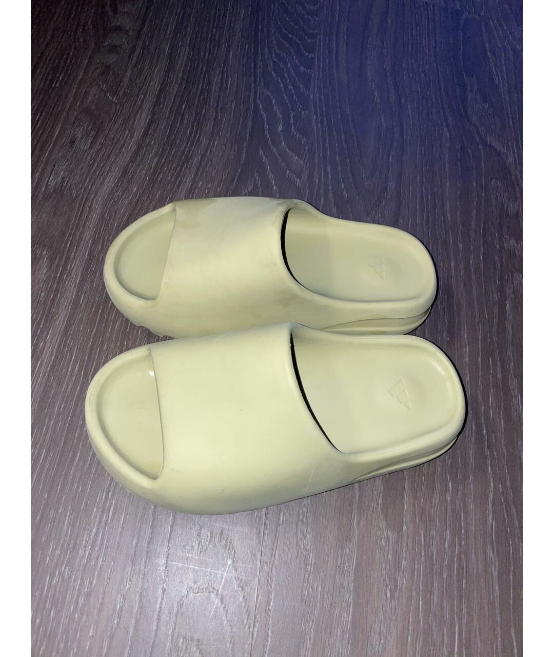 ADIDAS YEEZY Зеленые резиновые сандалии и шлепанцы, фото 3