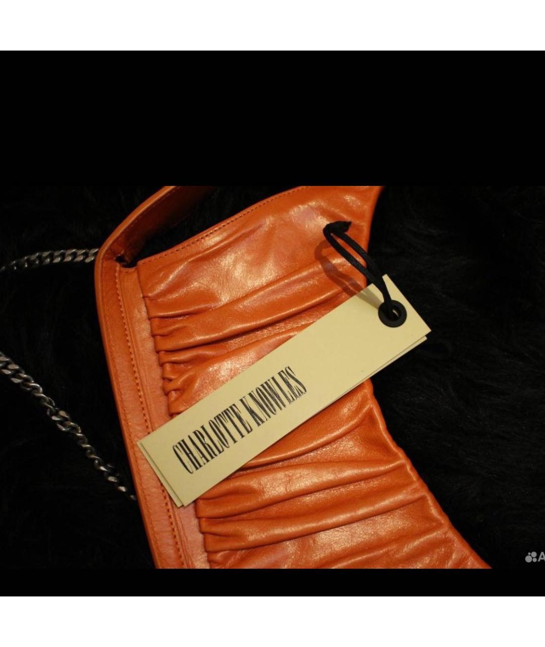 KNWLS Оранжевая кожаная сумка через плечо, фото 3