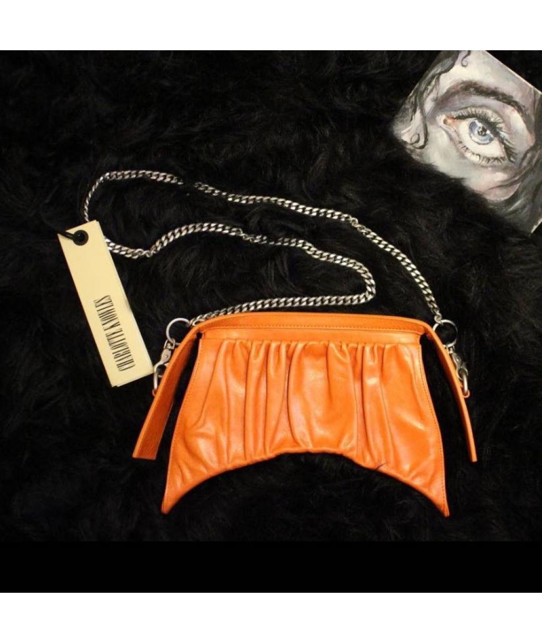 KNWLS Оранжевая кожаная сумка через плечо, фото 2