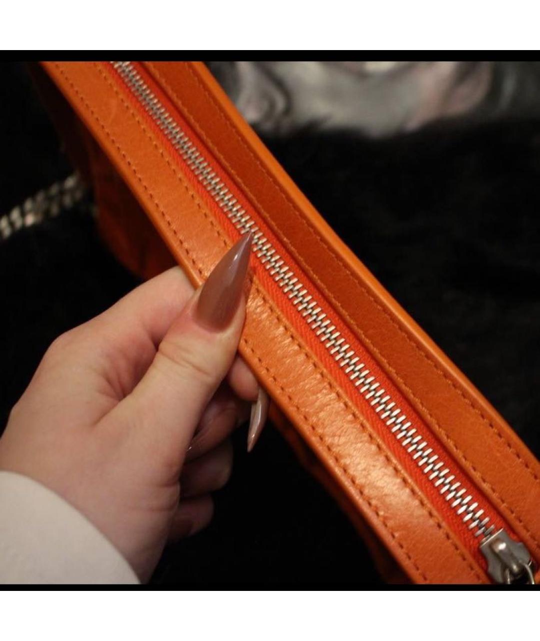 KNWLS Оранжевая кожаная сумка через плечо, фото 5
