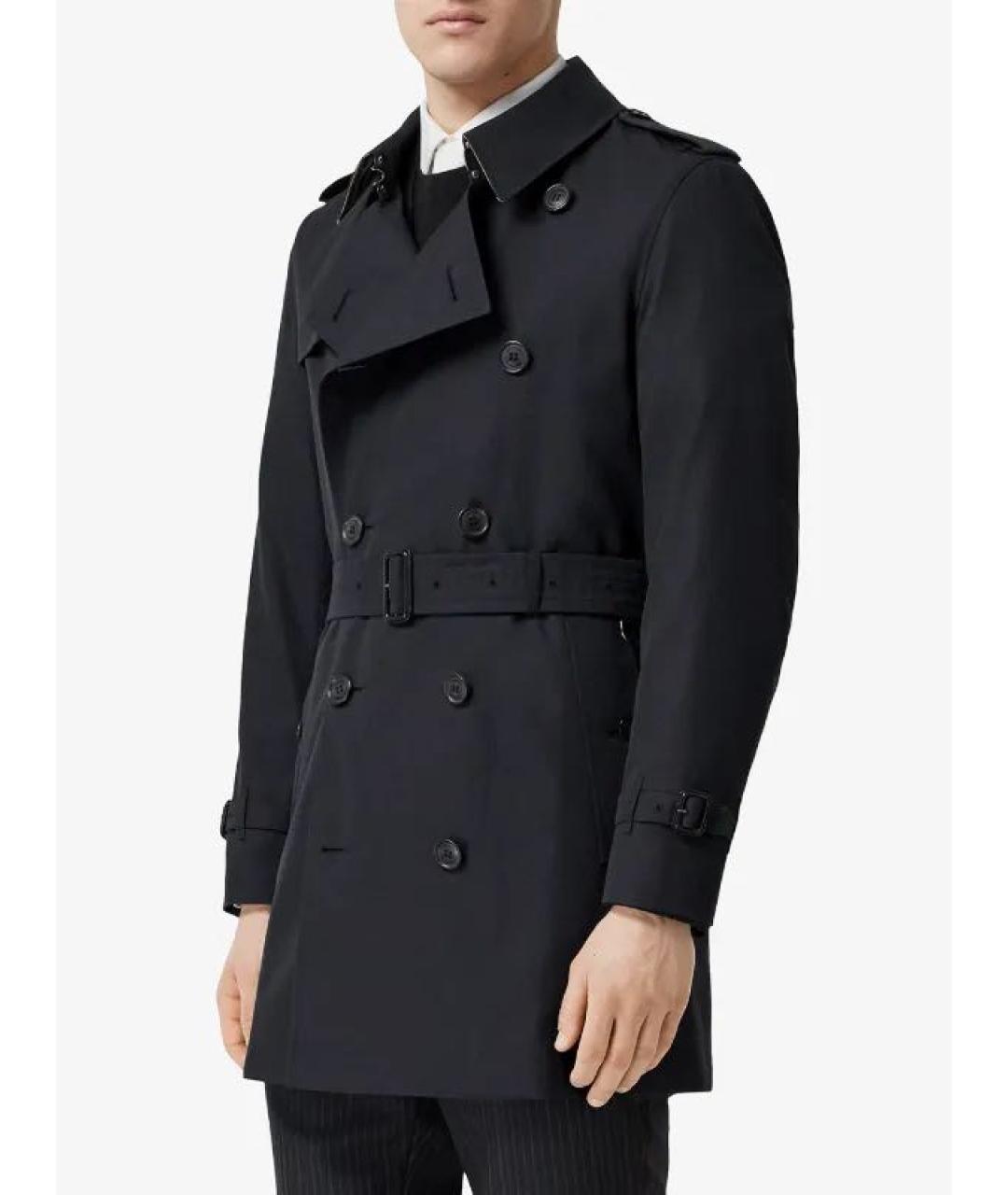 BURBERRY Темно-синий хлопковый тренч / плащ, фото 3