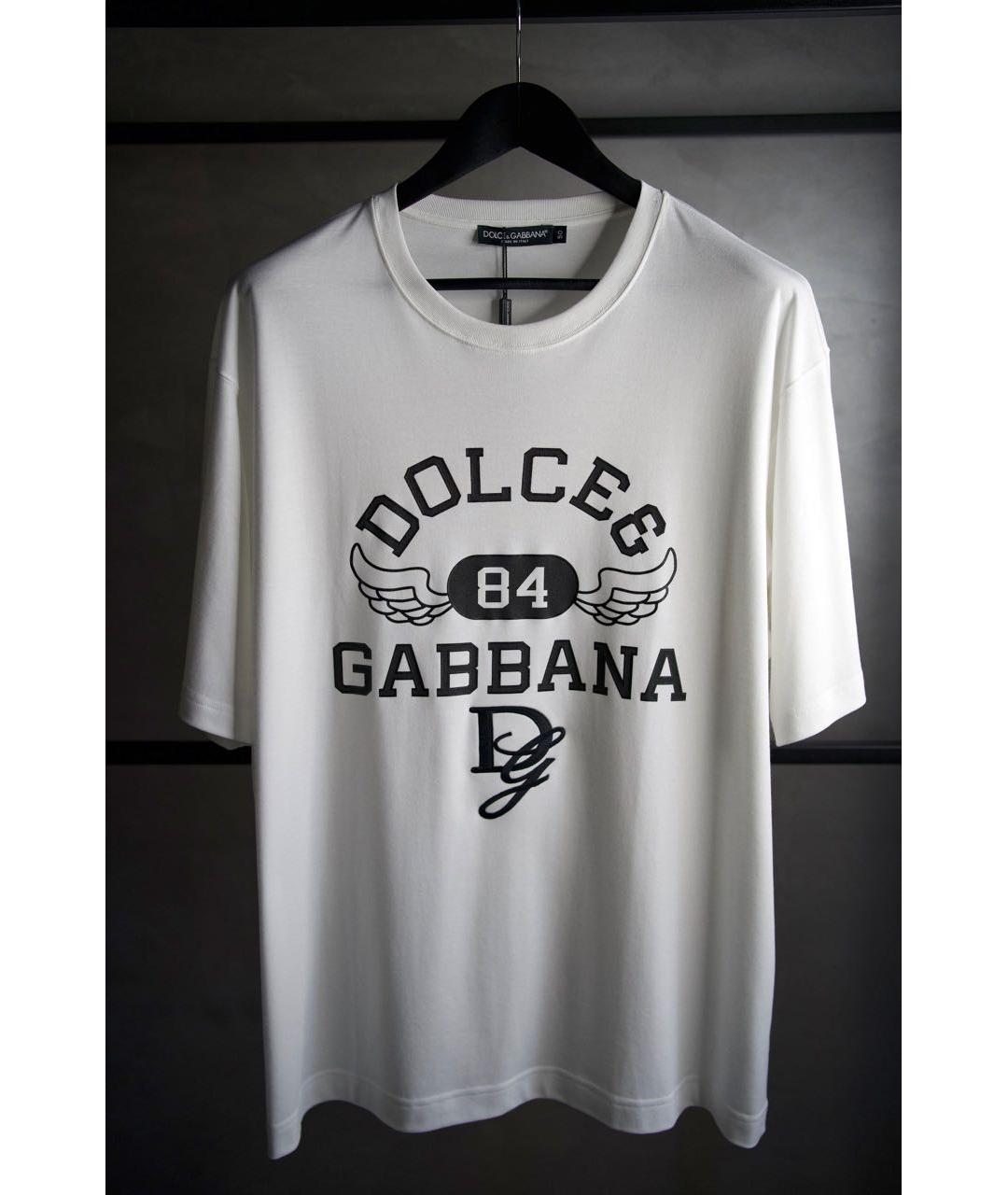 DOLCE&GABBANA Белая хлопковая футболка, фото 8