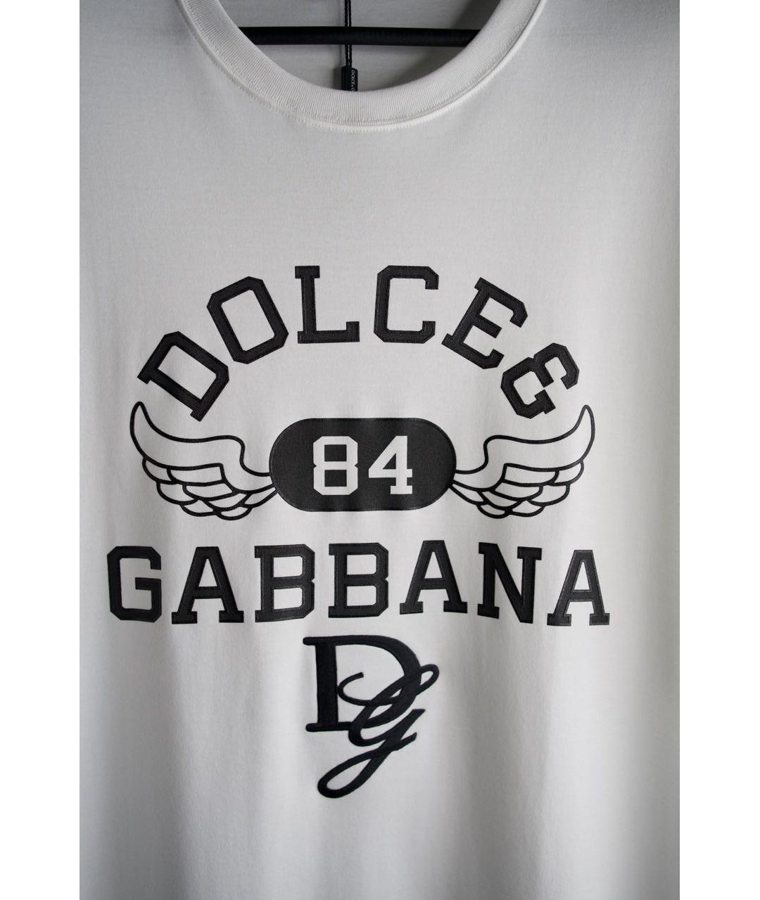 DOLCE&GABBANA Белая хлопковая футболка, фото 3