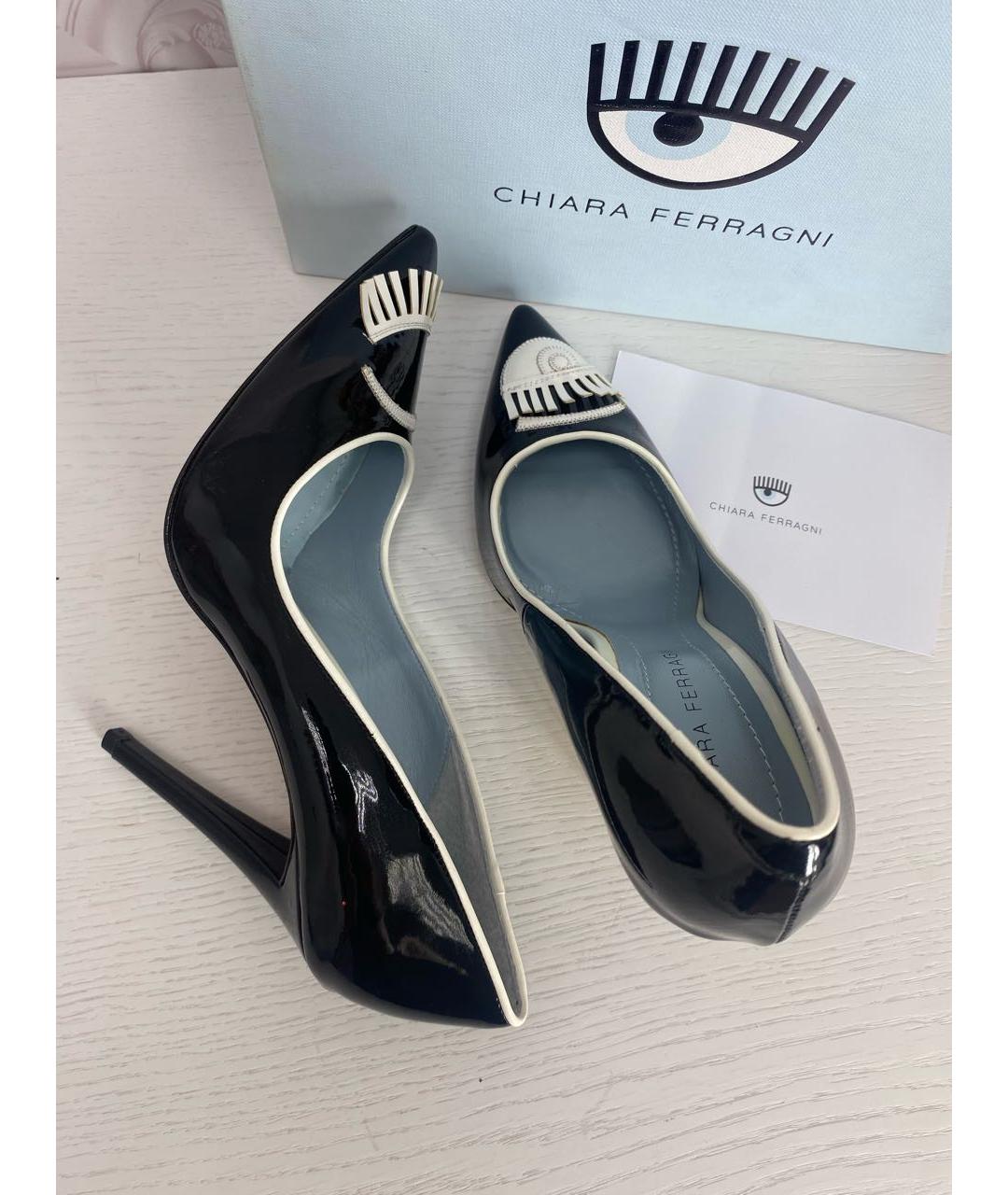 CHIARA FERRAGNI Черные кожаные туфли, фото 3