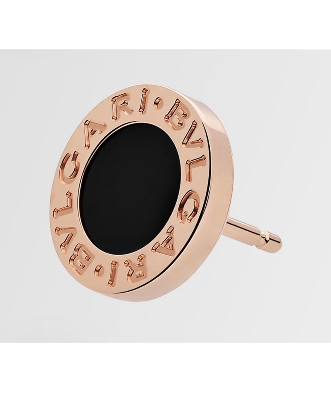 BVLGARI Черные серьги из розового золота, фото 2