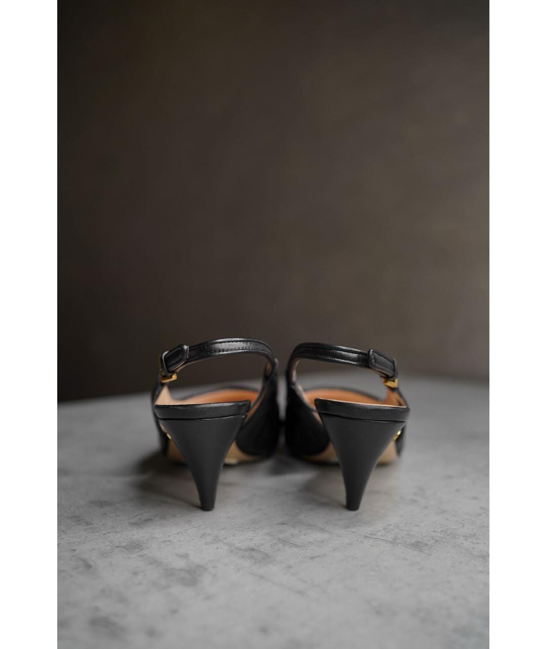 GUCCI Черные кожаные лодочки на низком каблуке, фото 3