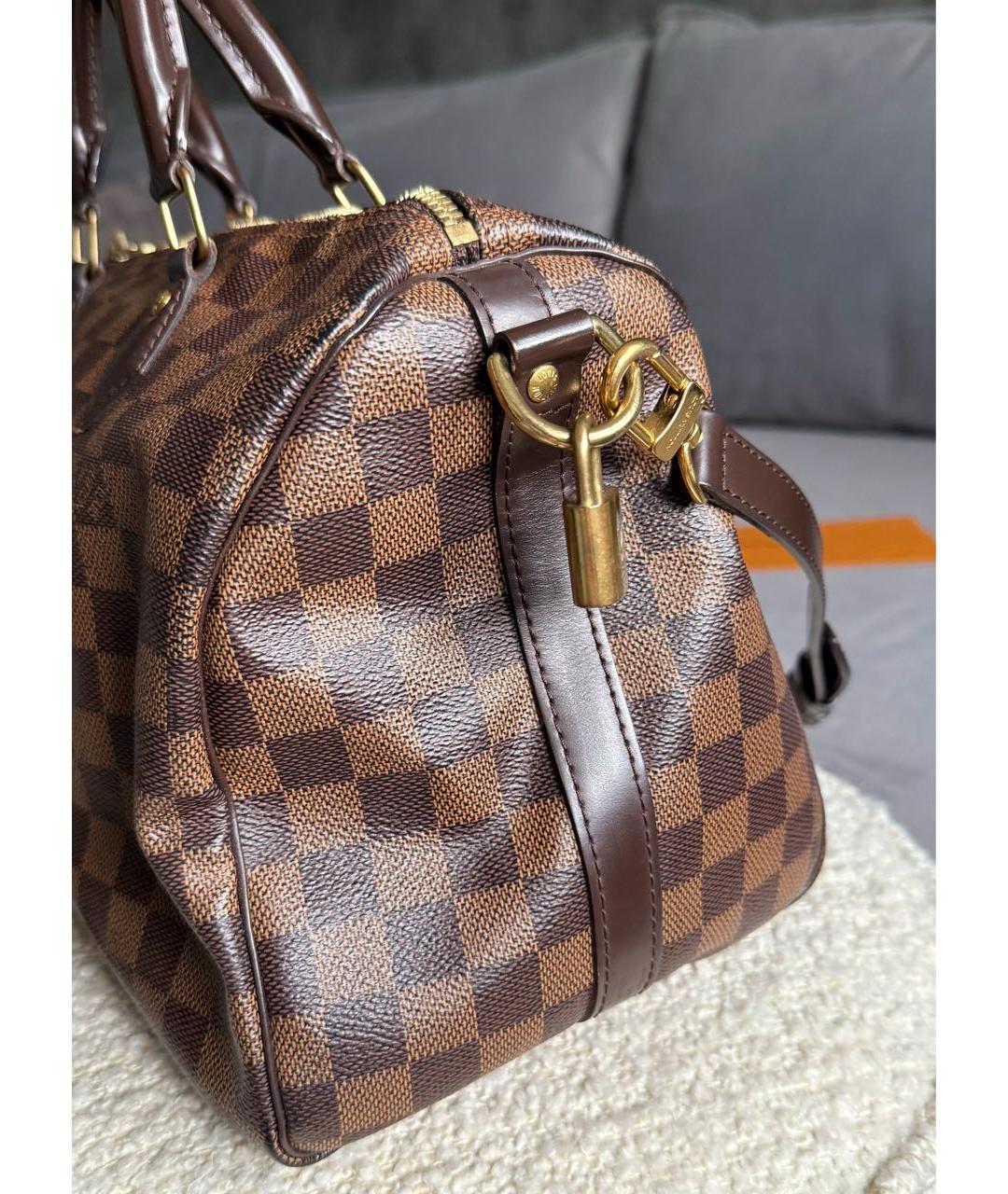LOUIS VUITTON Коричневая кожаная сумка тоут, фото 3