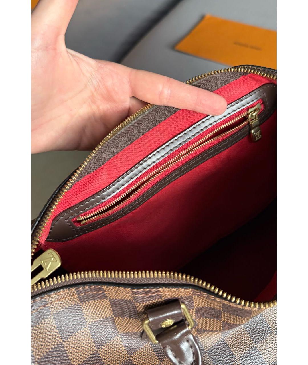 LOUIS VUITTON Коричневая кожаная сумка тоут, фото 5