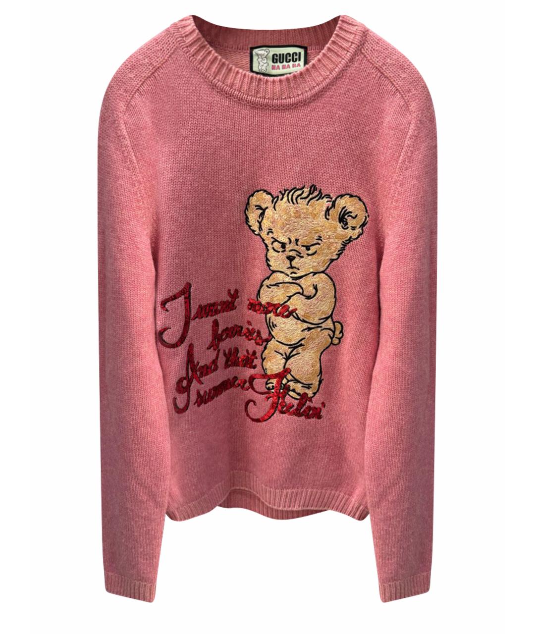 GUCCI Розовый шерстяной джемпер / свитер, фото 1