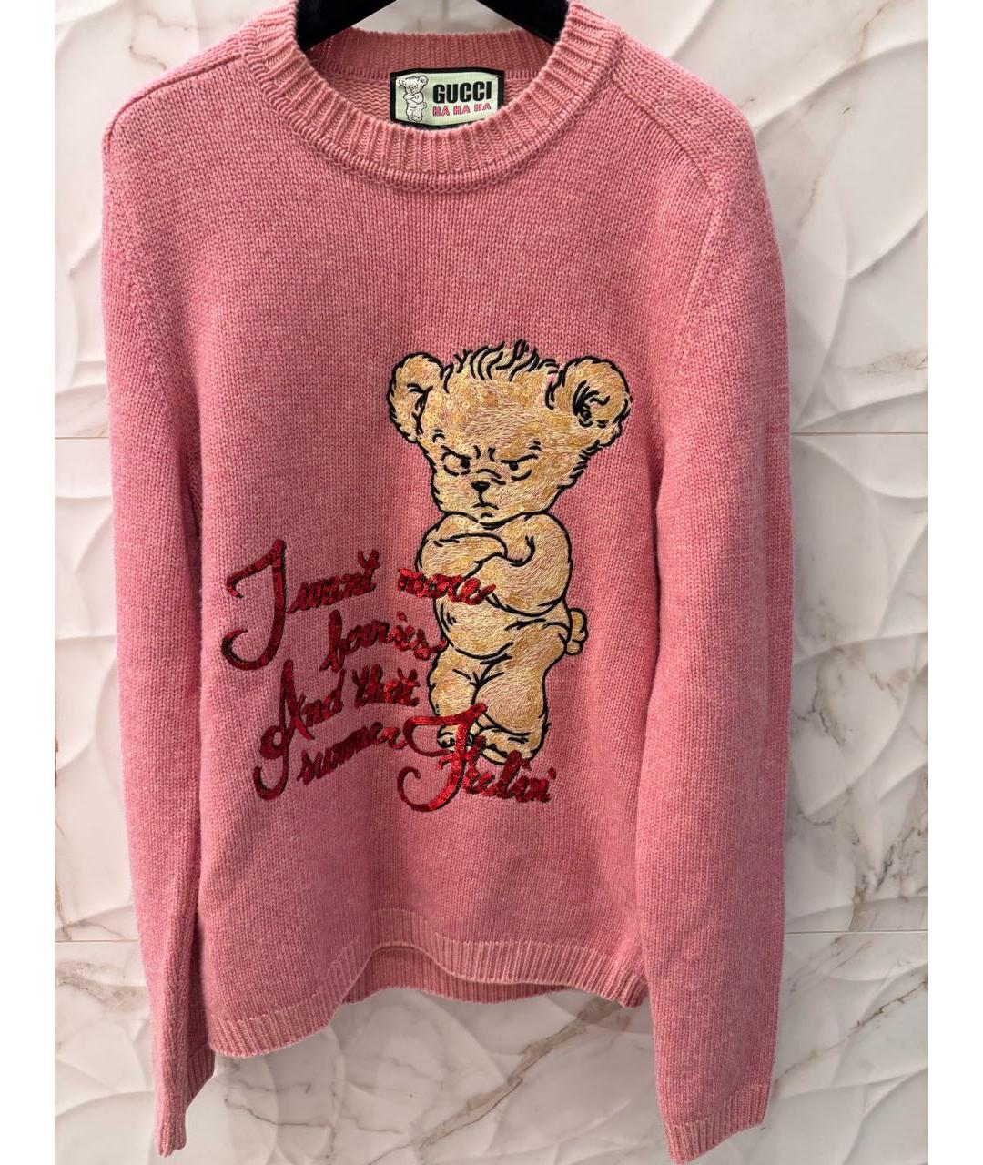 GUCCI Розовый шерстяной джемпер / свитер, фото 8