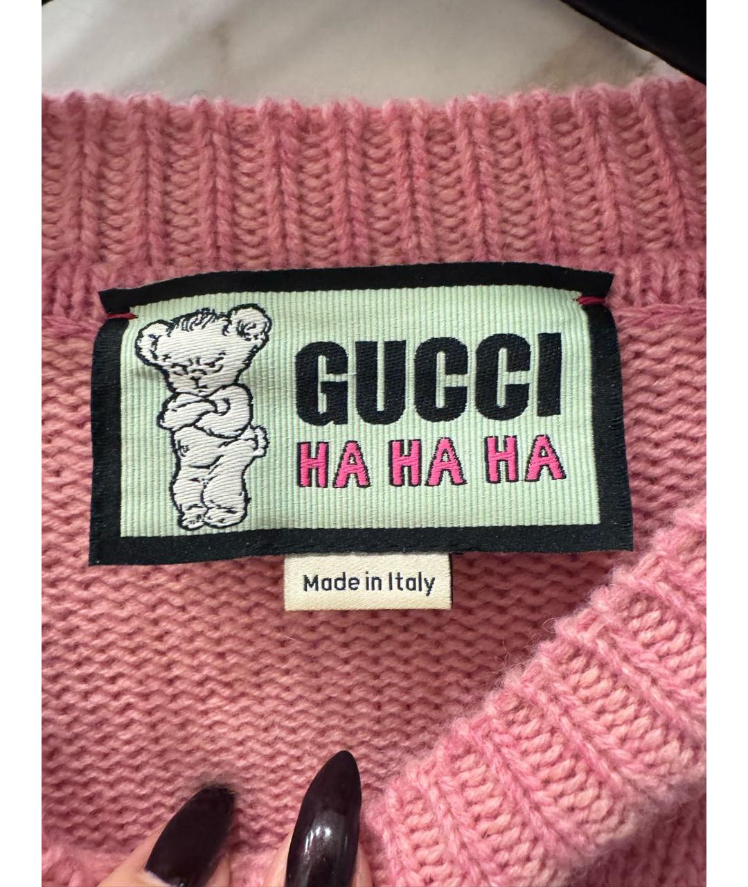GUCCI Розовый шерстяной джемпер / свитер, фото 4
