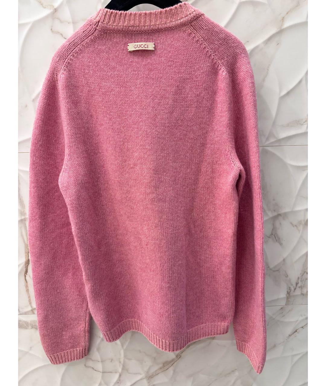 GUCCI Розовый шерстяной джемпер / свитер, фото 2