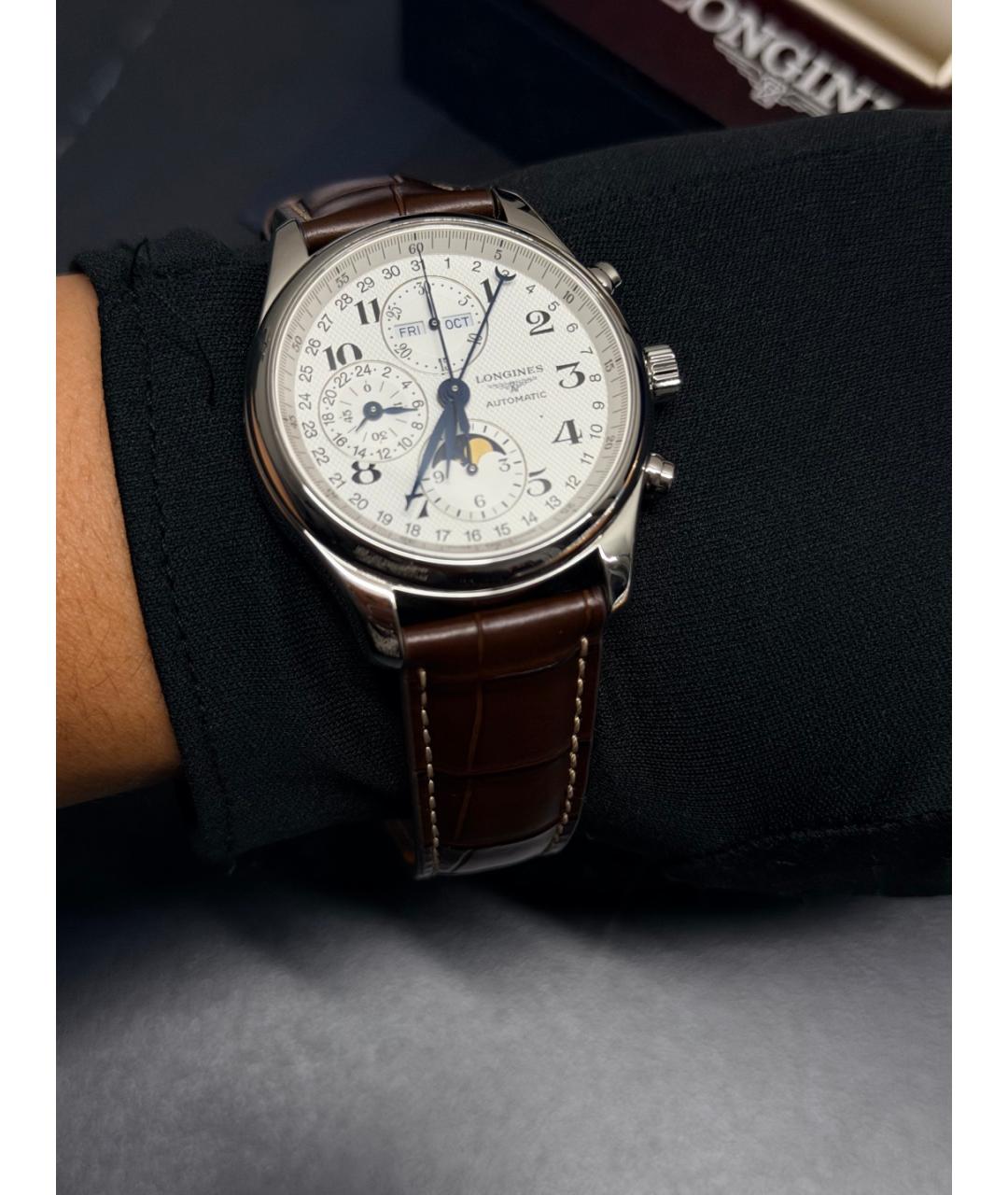 LONGINES Белые стальные часы, фото 9