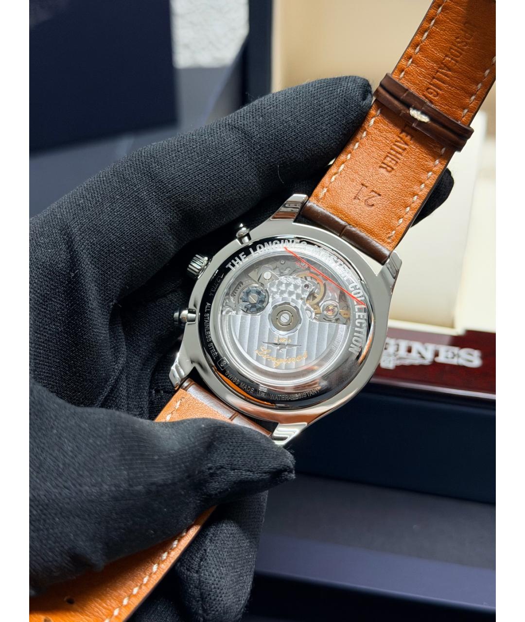 LONGINES Белые стальные часы, фото 7