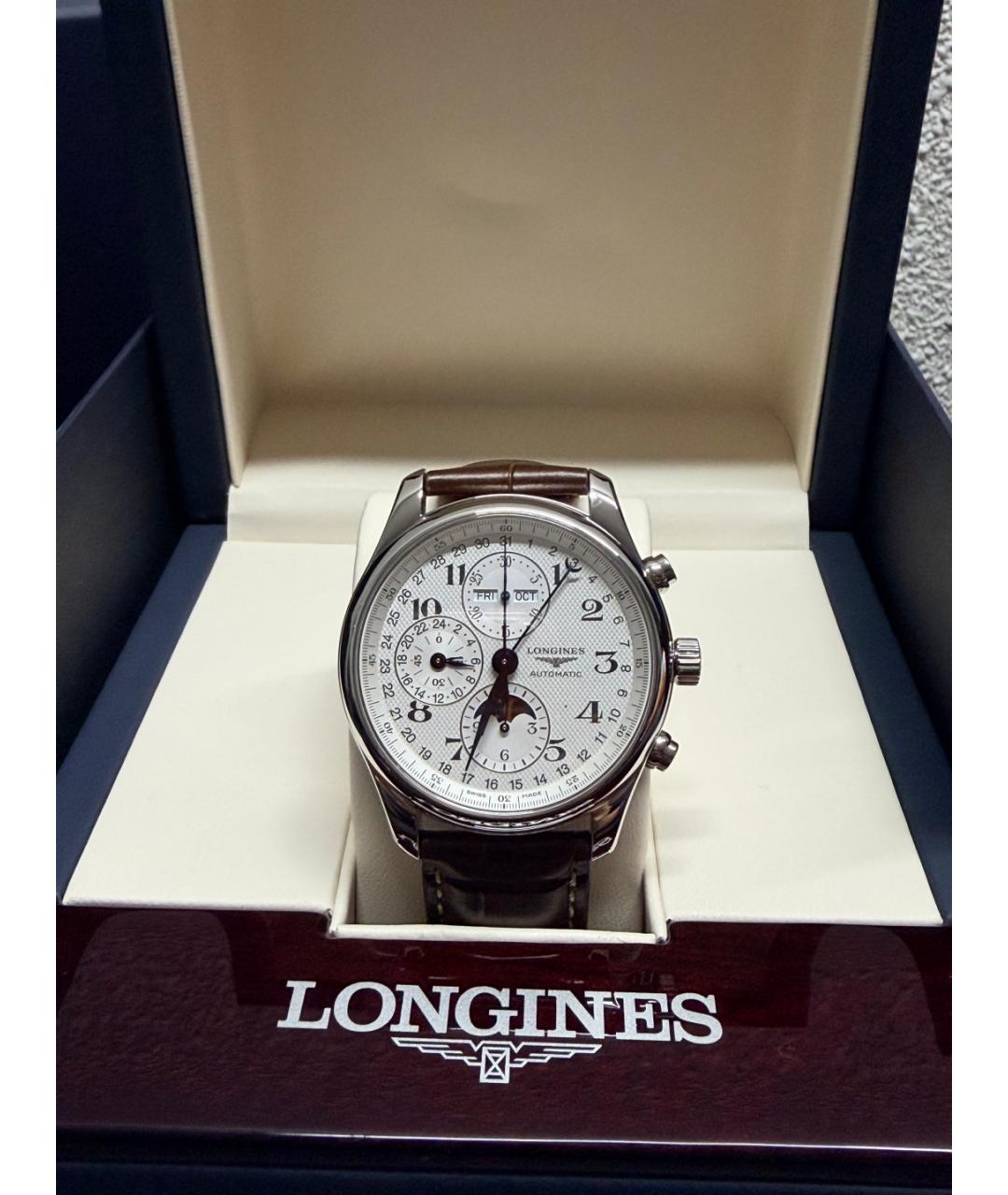LONGINES Белые стальные часы, фото 10