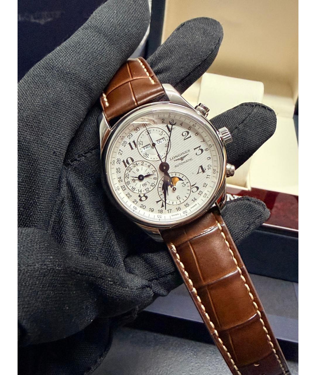 LONGINES Белые стальные часы, фото 4