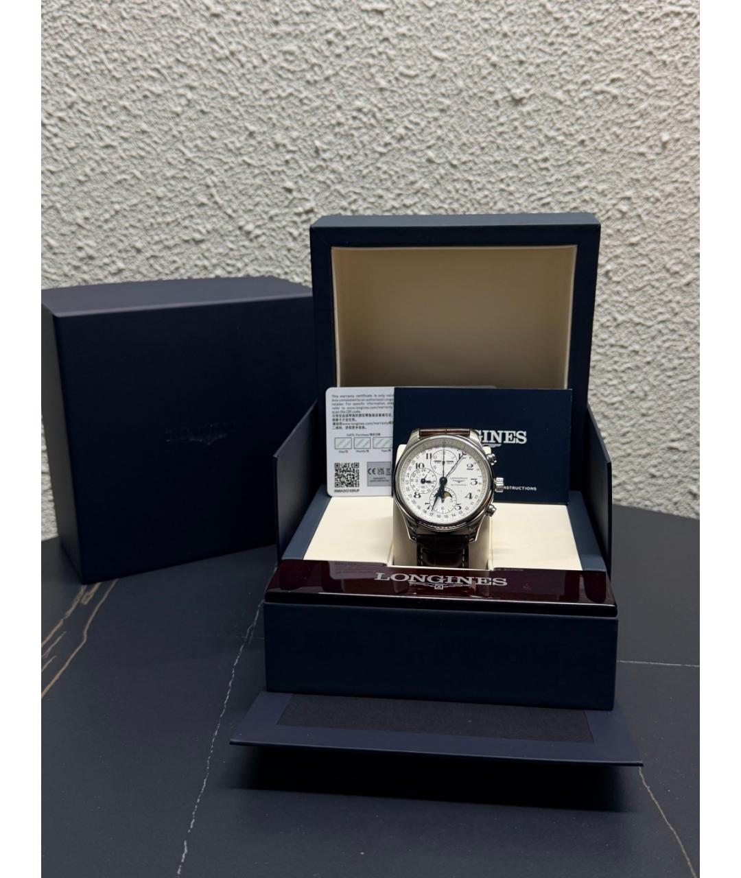 LONGINES Белые стальные часы, фото 2