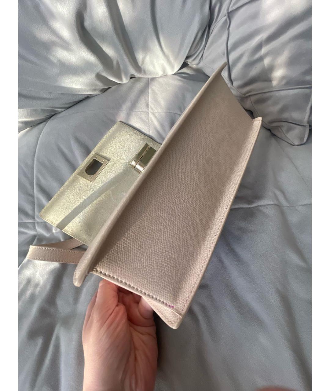 FURLA Бежевая кожаная сумка через плечо, фото 6