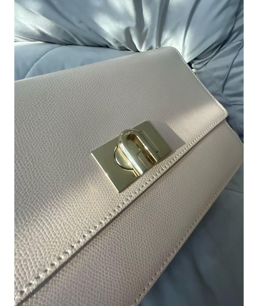 FURLA Бежевая кожаная сумка через плечо, фото 7