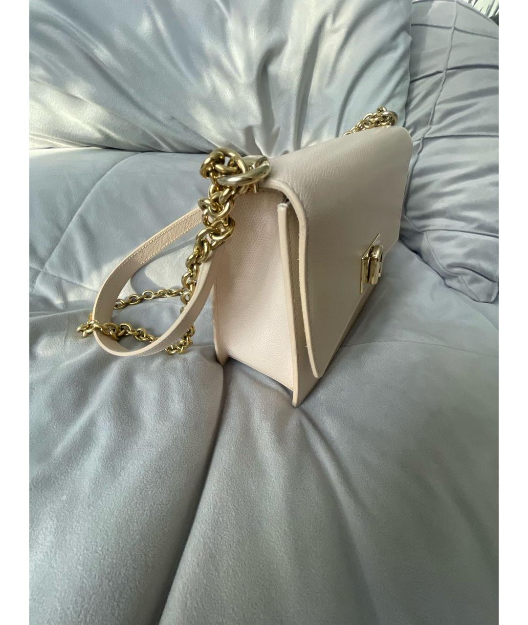 FURLA Бежевая кожаная сумка через плечо, фото 2