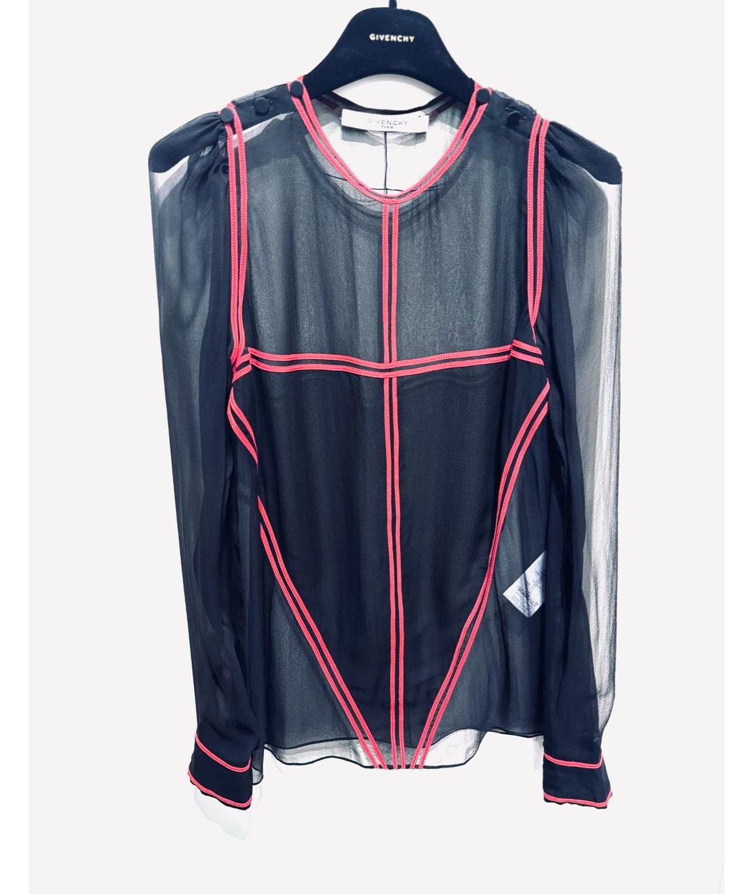GIVENCHY Черная шелковая блузы, фото 9