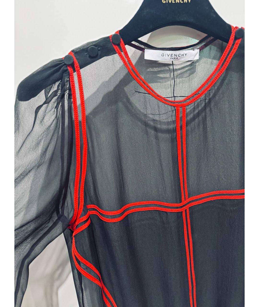 GIVENCHY Черная шелковая блузы, фото 3