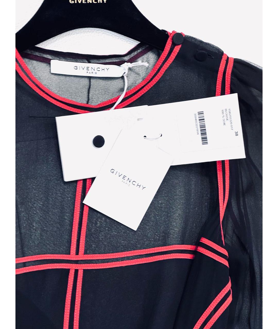 GIVENCHY Черная шелковая блузы, фото 5