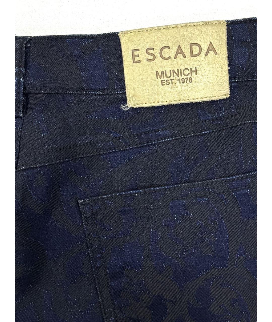 ESCADA Темно-синие хлопко-эластановые прямые джинсы, фото 4