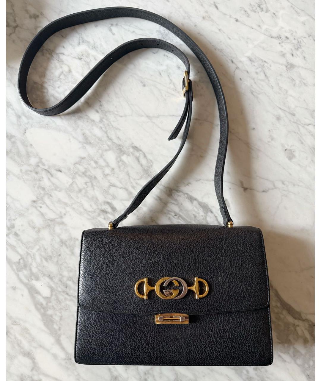 GUCCI Черная кожаная сумка через плечо, фото 8
