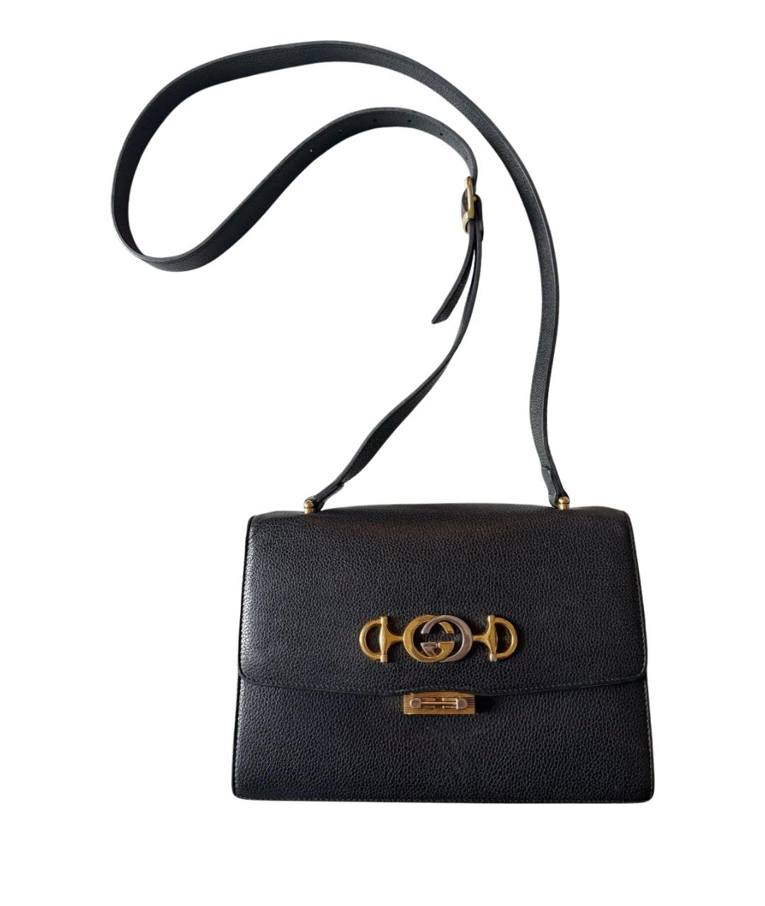 GUCCI Черная кожаная сумка через плечо, фото 9