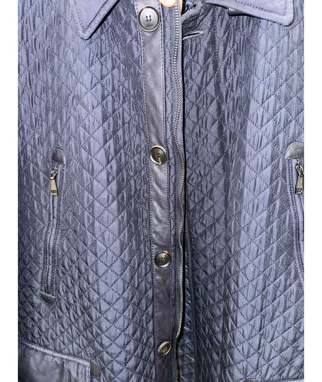 BRIONI Темно-синяя хлопковая куртка, фото 5