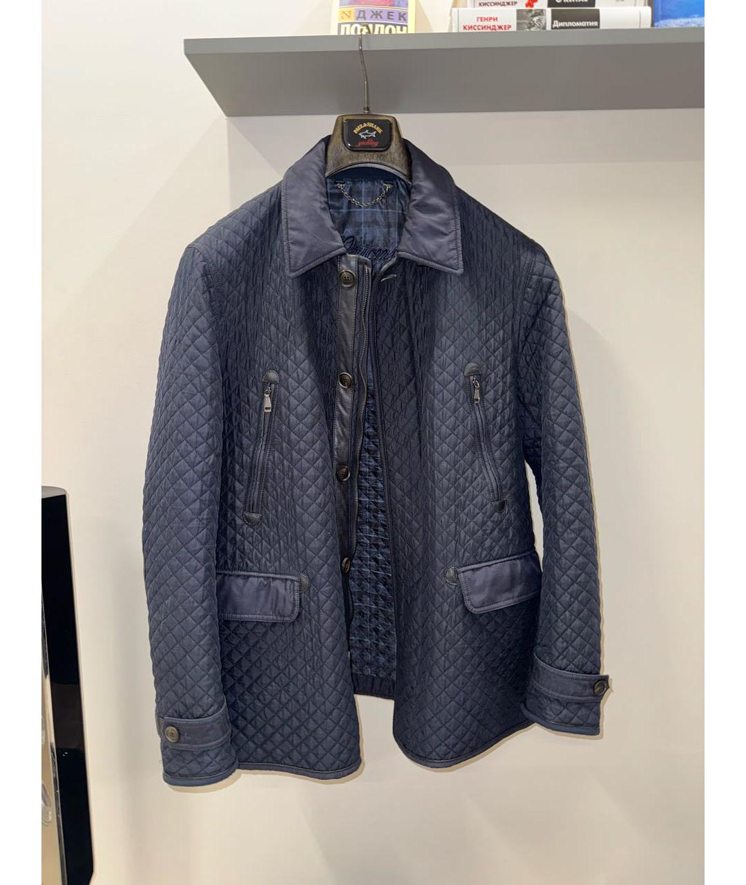 BRIONI Темно-синяя хлопковая куртка, фото 6