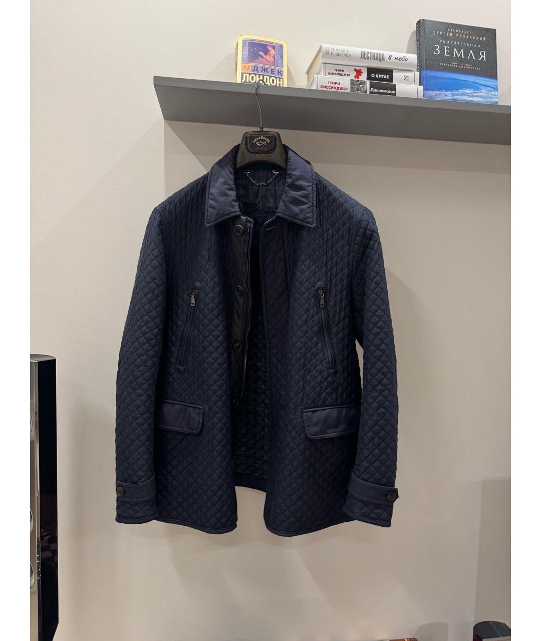 BRIONI Темно-синяя хлопковая куртка, фото 8