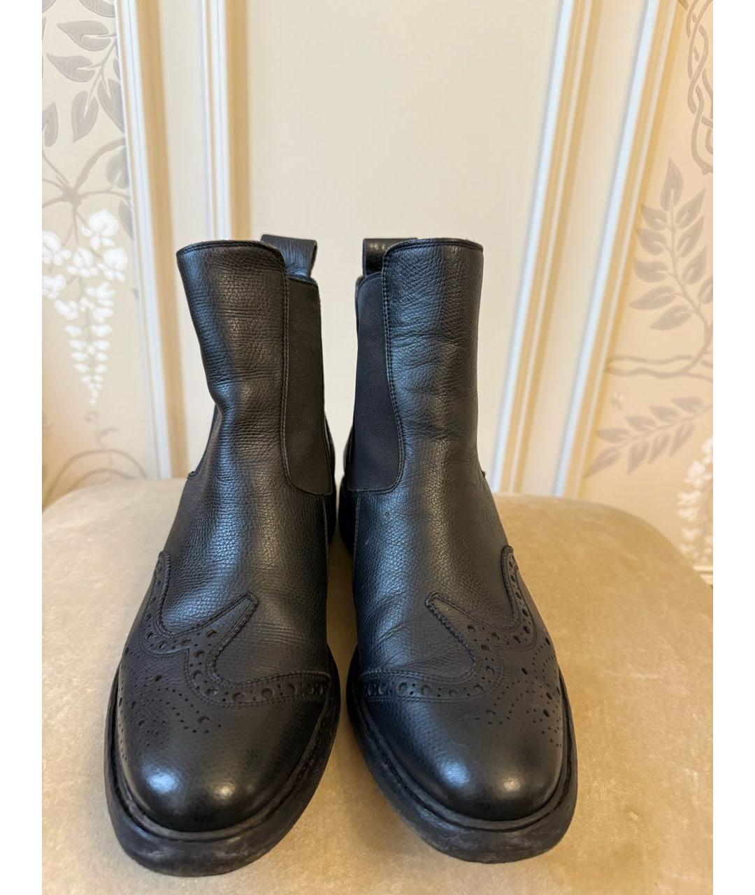 BURBERRY Черные кожаные полусапоги, фото 2