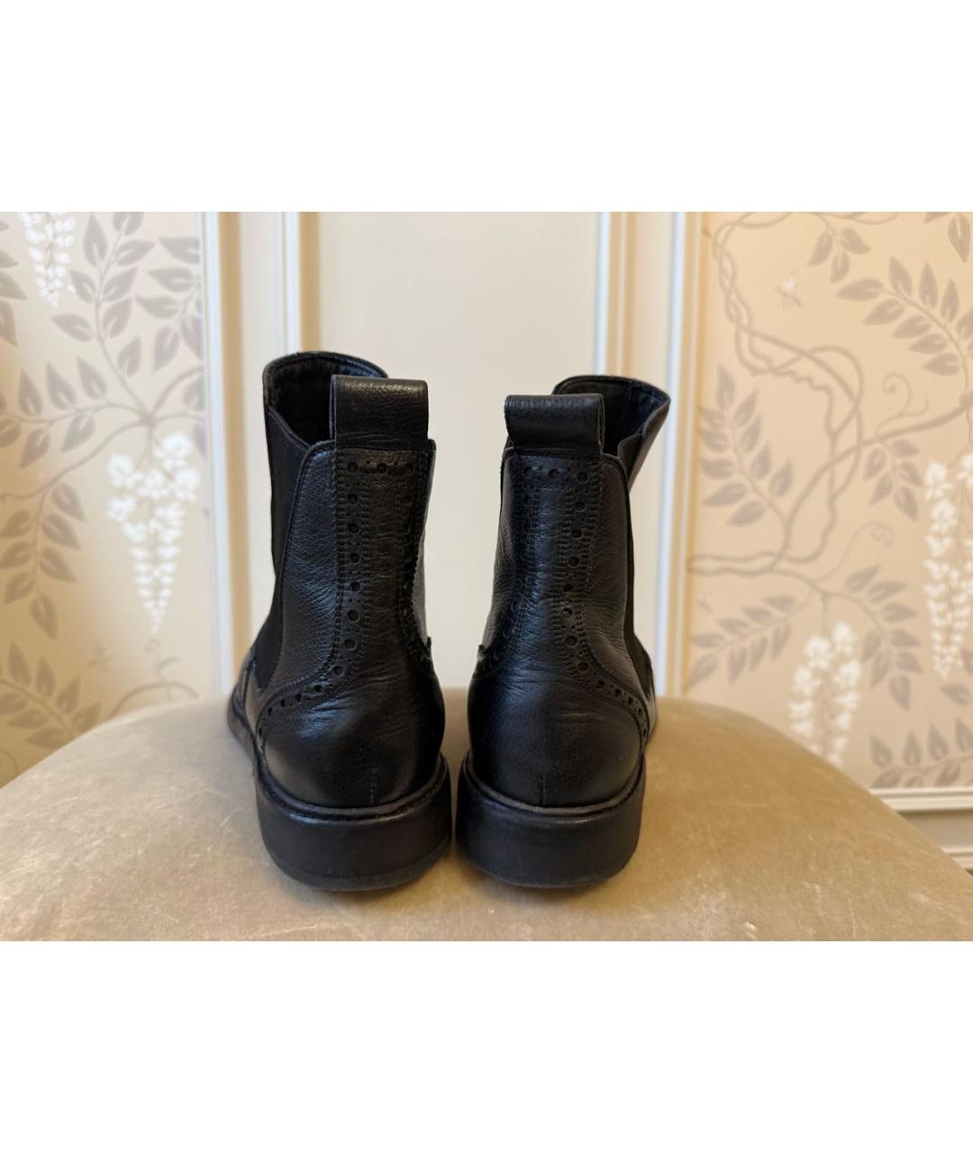 BURBERRY Черные кожаные полусапоги, фото 4