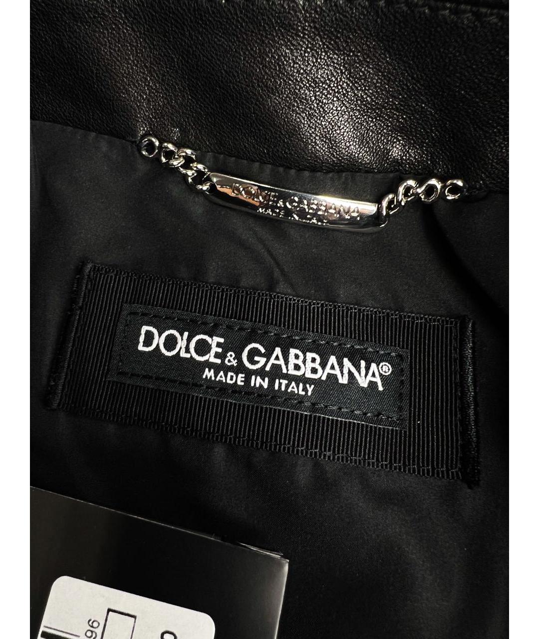 DOLCE&GABBANA Черная кожаная куртка, фото 7