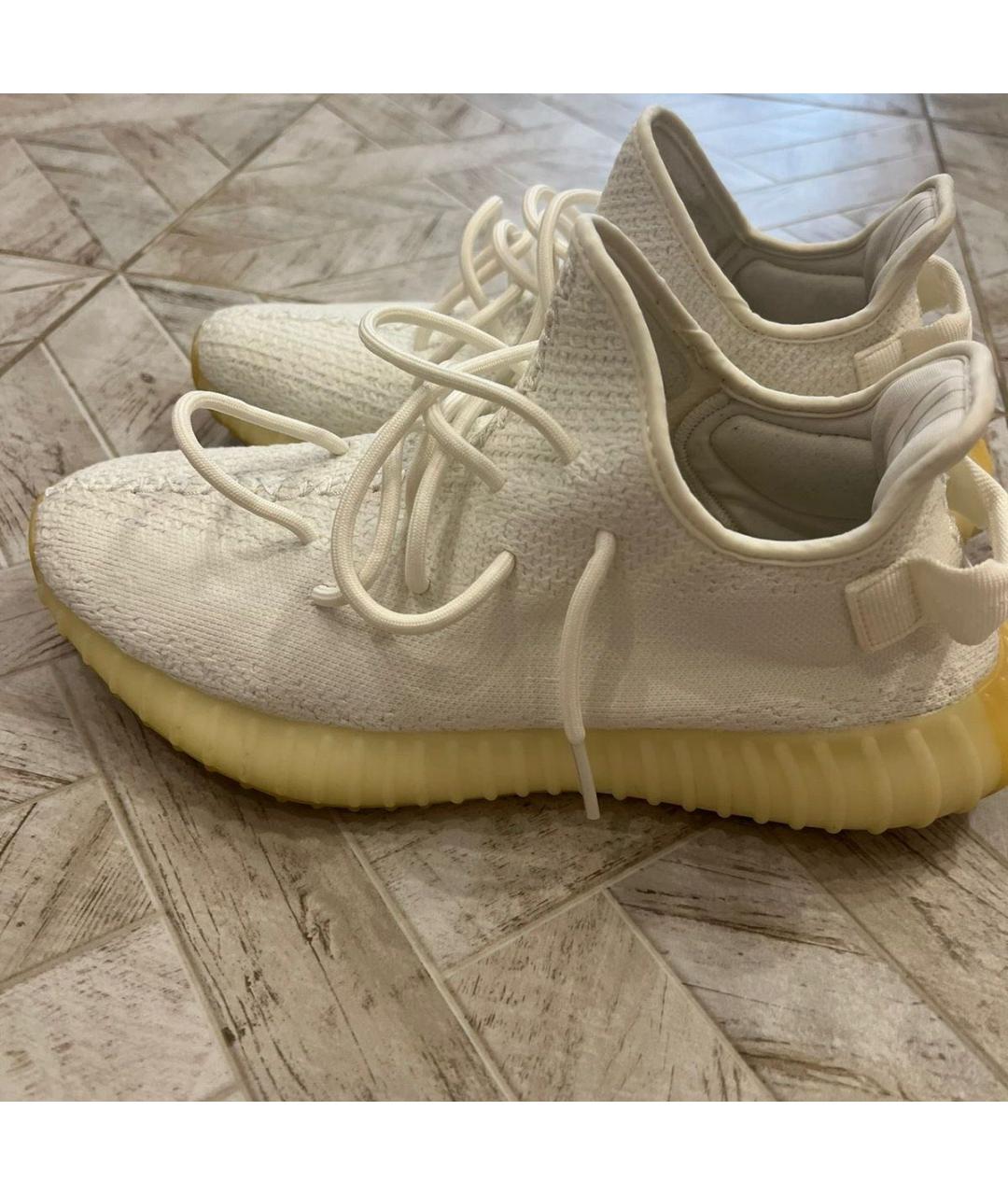 ADIDAS YEEZY Белые текстильные высокие кроссовки / кеды, фото 4