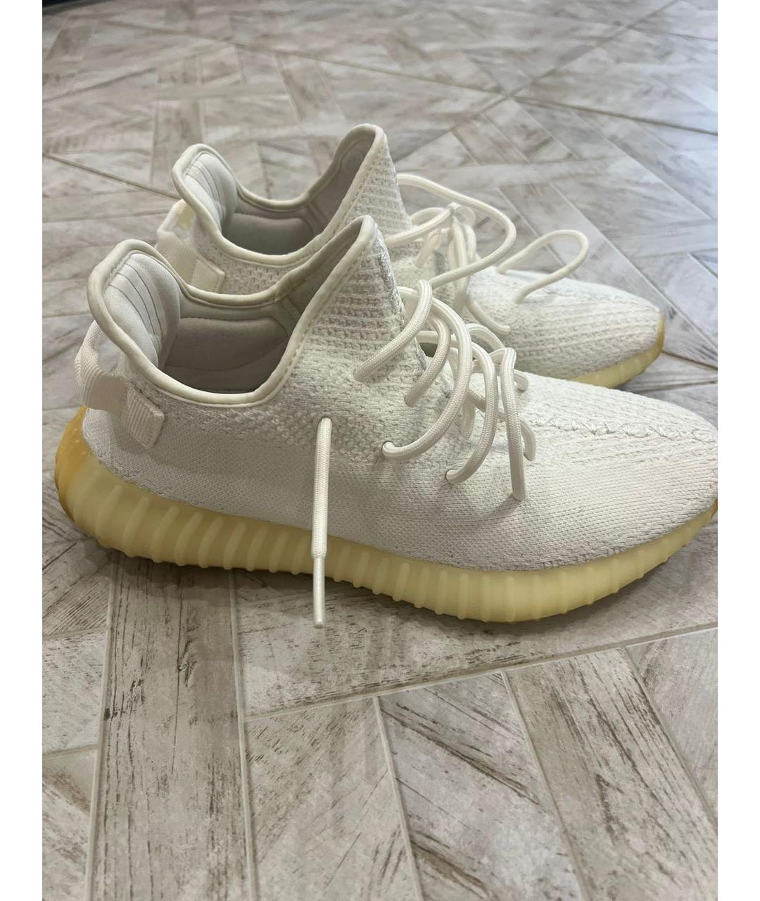 ADIDAS YEEZY Белые текстильные высокие кроссовки / кеды, фото 5