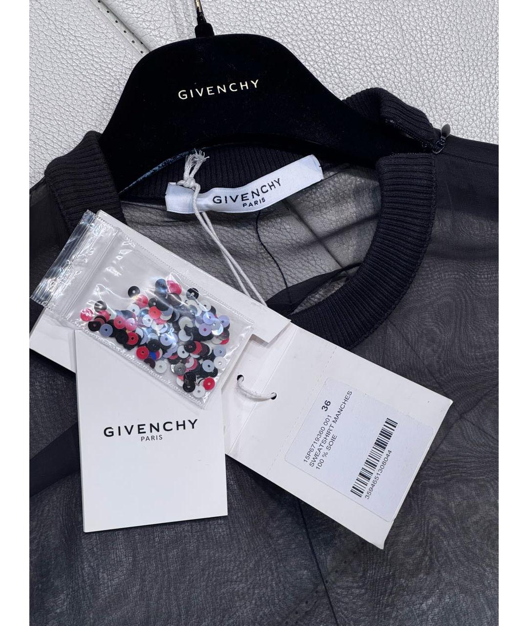 GIVENCHY Черная шелковая блузы, фото 4