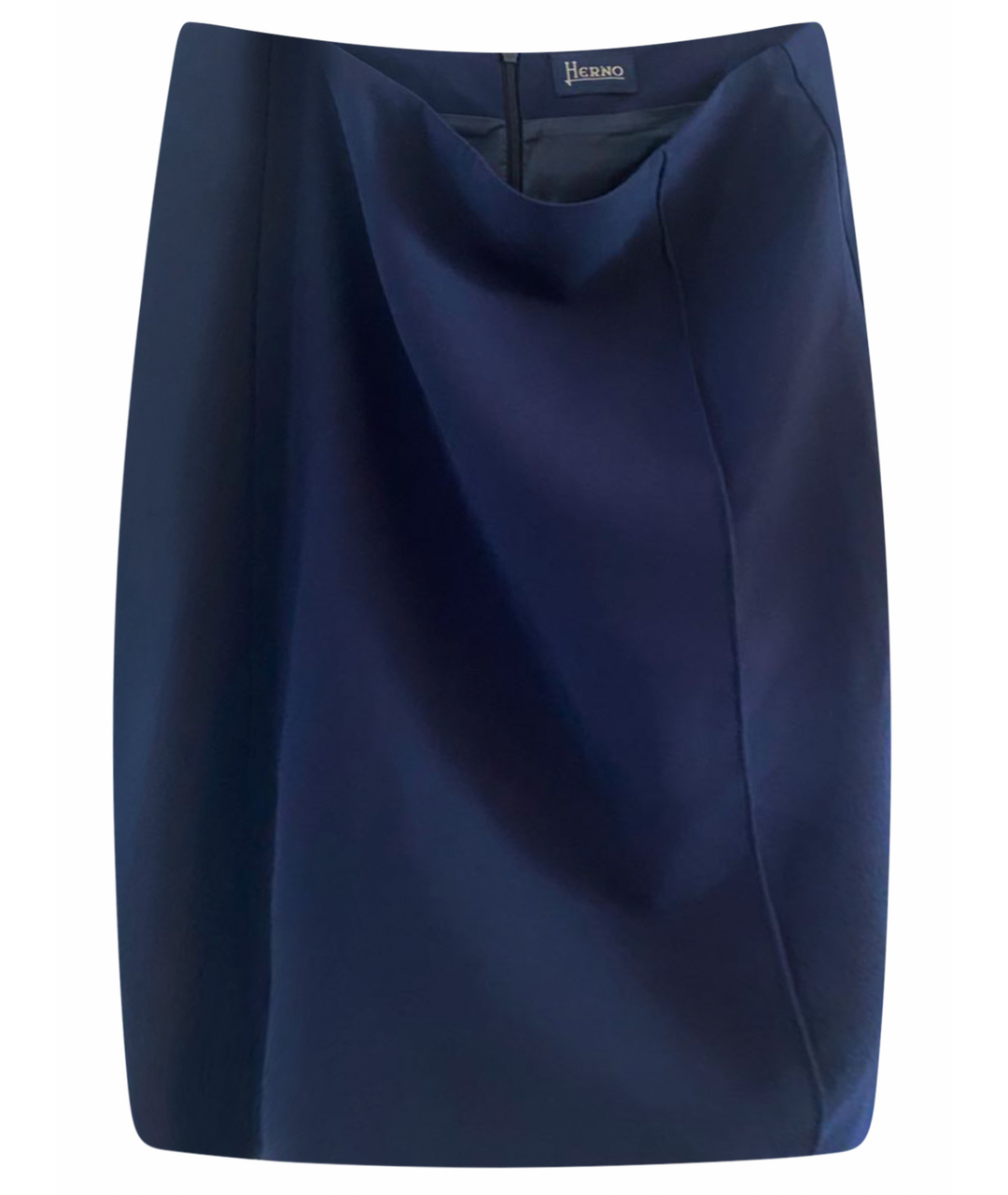 HERNO Темно-синяя полиэстеровая юбка миди, фото 1
